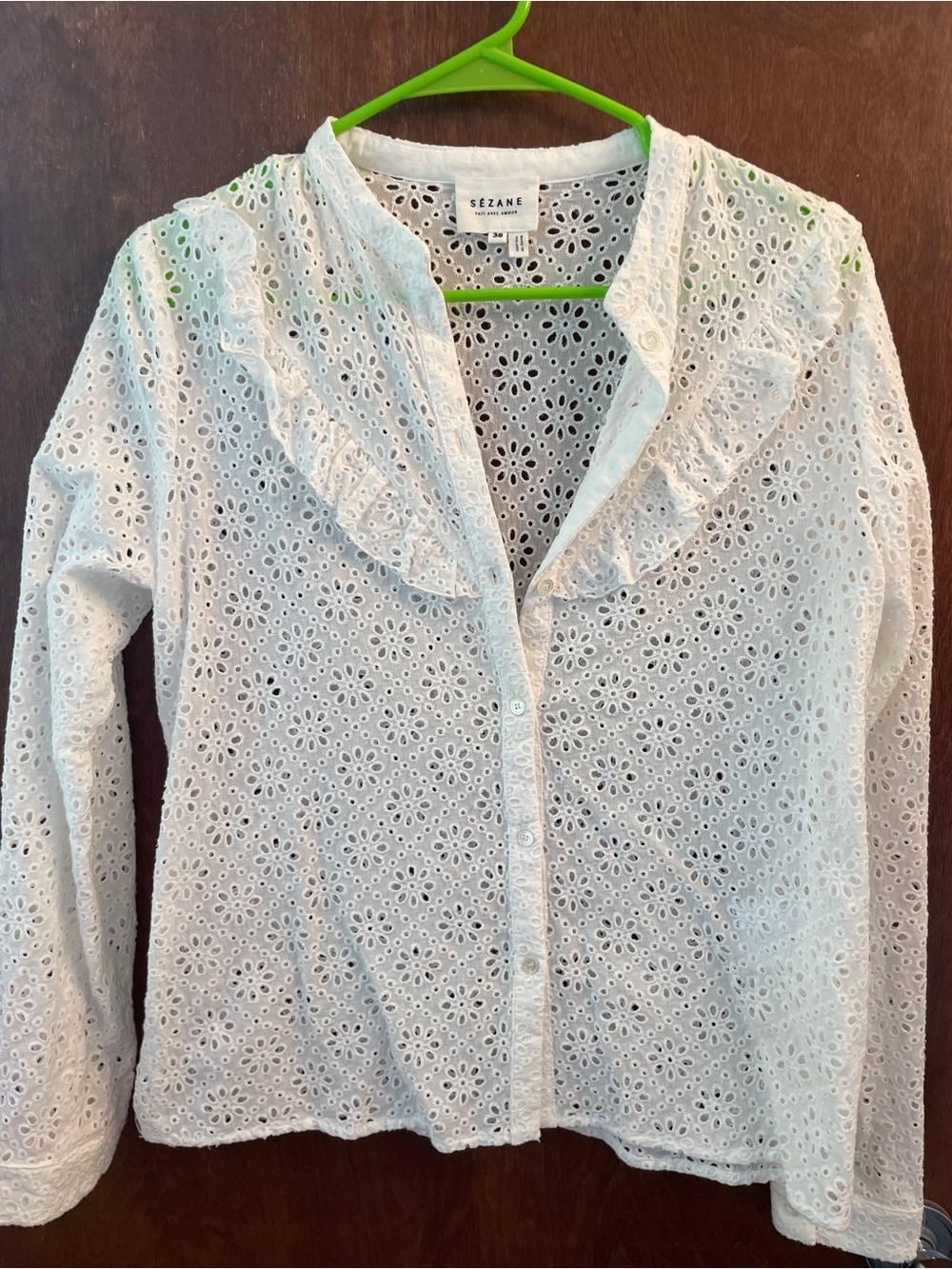 Sezane eyelet blouse size 38